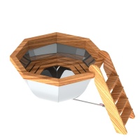 Банный чан 8 граней с обшивкой и лестницей