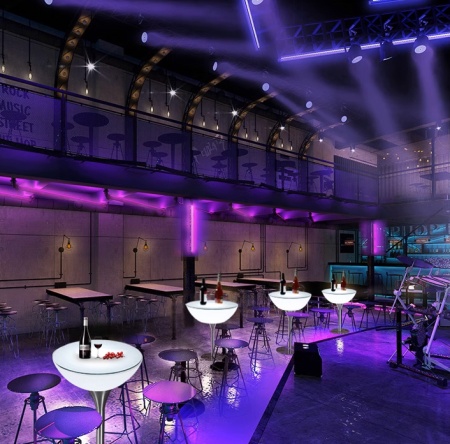 Стол светящийся круглый на металическом основании 60х60х110 Стол светящийся круглый на металическом основании 60х60х110